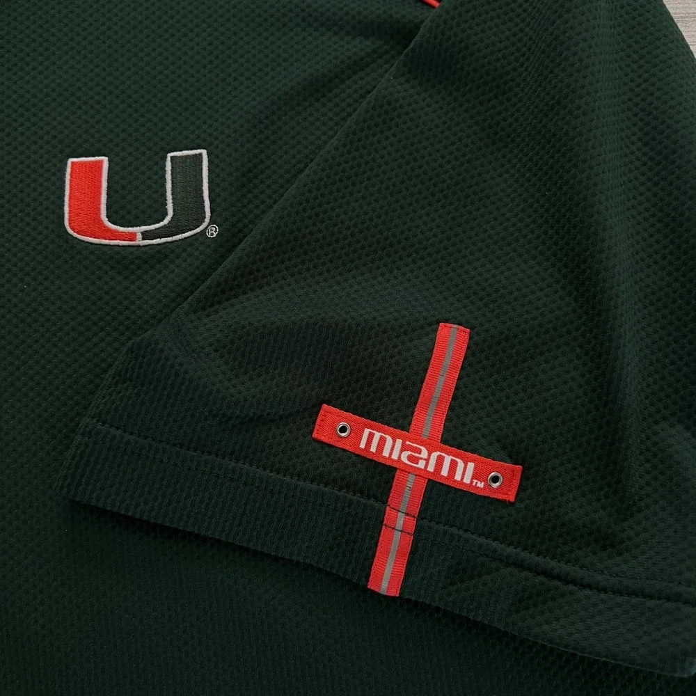 Nike Team Miami‎ Hurricanes Sphere Dry Polo Shirt Mens XL Green NCAA Football
